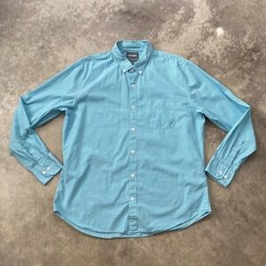 Bononos Shirt Mens Size XL Slim Fit Button Down Check Print‎ Blue Casual Preppy